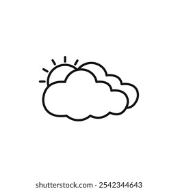 Colección de contorno de icono de día nublado o en blanco y negro