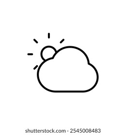 Ícone de dia nublado Contorno definido em preto e branco