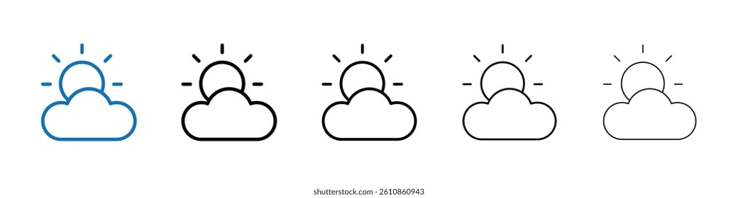 Cloudy Day icon Outline vector logo for web ui