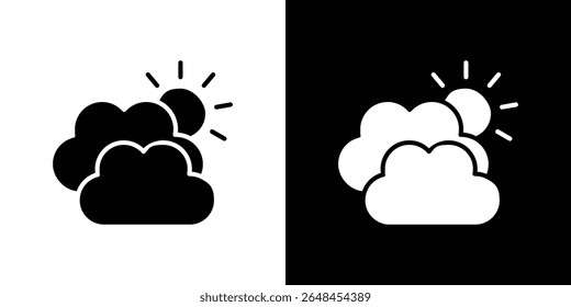Cloudy Day icon symbol collection. Flat vector stock illustration.
