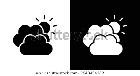 Cloudy Day icon symbol collection. Flat vector stock illustration.