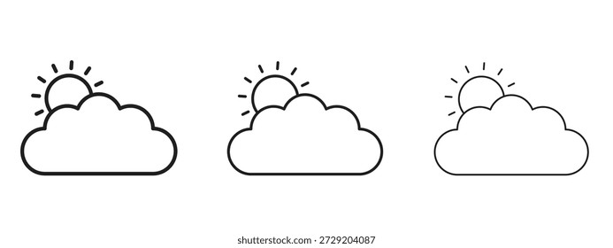 Símbolo de icono de Día nublado para Info Gráfico, Elementos de diseño y Sitios web