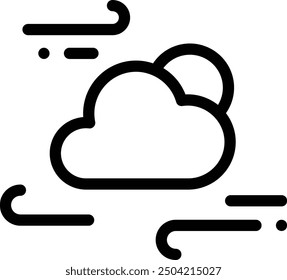 cloudy day icon. Thin Linear Style Design Isolated On White Background