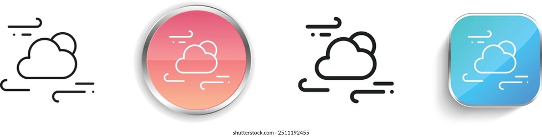 cloudy day icon. Thin Linear, Regular and Button Style Design Isolated On White Background