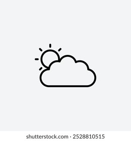 Cloudy Day icon in tree different line stroke sizes.