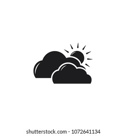 the cloudy day icon in trendy flat design 