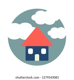
Cloudy day, icon, vector illustration 