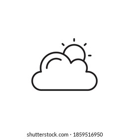 diseño de estilo de contorno vectorial de icono de día nublado. icono de la línea meteorológica. aislado en fondo blanco
