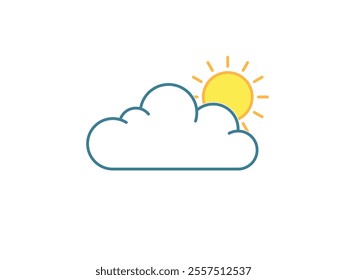 Cloudy Day Icon, Weather forecast, Meteorology concept