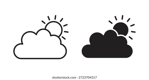 Cloudy Day Icons Vektorsammlung für Webdesigns. Flache Symbole