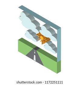 Cloudy day isometric left top view 3D icon