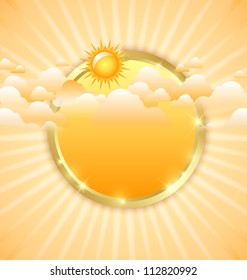 Cloudy day template with copy space for your custom text