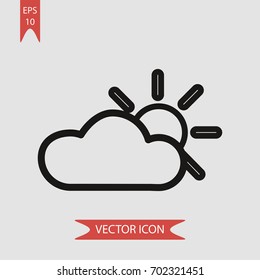 Cloudy day vector icon illustration symbol