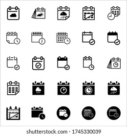 Cloudy Day vector icon set on white background