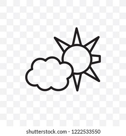 Cloudy Day vector linear icon isolated on transparent background, Cloudy Day transparency concept can be used for web and mobile