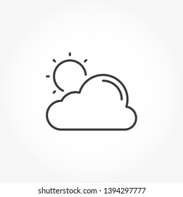 Cloudy Day Vector Out Line Icon