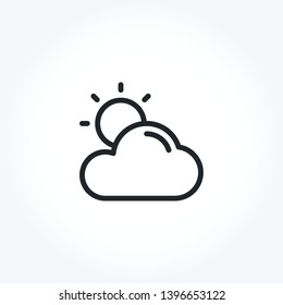 Cloudy Day vector out line icon