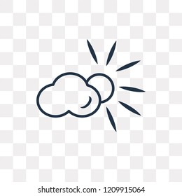 Cloudy Day vector outline icon isolated on transparent background, high quality linear Cloudy Day transparency concept can be used web and mobile