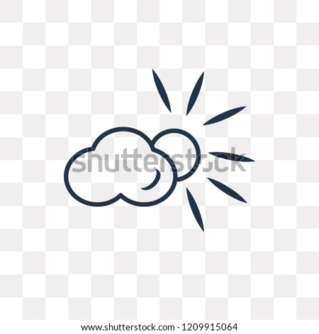 Cloudy Day vector outline icon isolated on transparent background, high quality linear Cloudy Day transparency concept can be used web and mobile