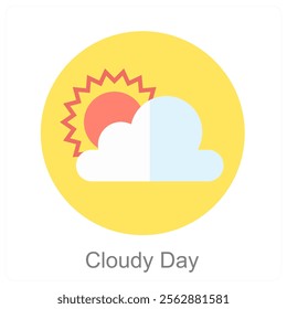 Cloudy Day and weather icon concept