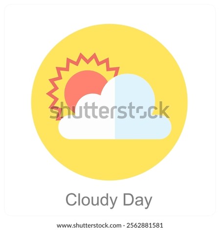 Cloudy Day and weather icon concept