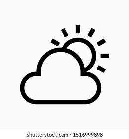 Cloudy day weather icon flat design