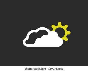 Cloudy day weather symbol of cloud and sun