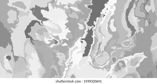 Cloudy Details Retro Modern Watercolor Design. Soft Gray. Shadows Metallic Landscape Dirty Art Canva. Silver Gray Vector Batik Style. Monochrome Foggy Grey Trendy Aquarelle Fabric.