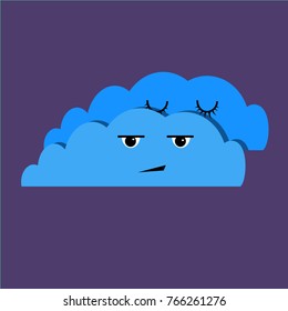 Cloudy - emoji weather icon - simple vector illustration