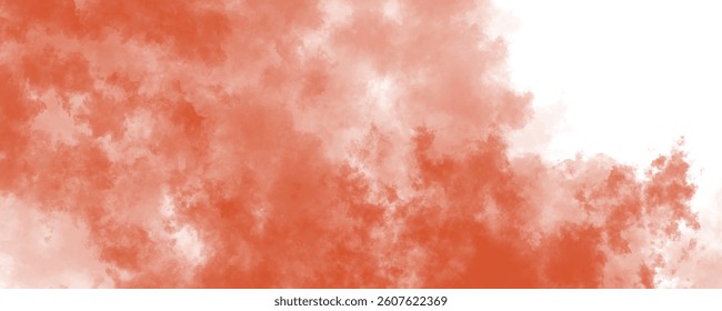 Cloudy and ethereal orange watercolor wash with an aged and rustic textured effect

