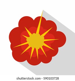 Cloudy explosion icon. Flat illustration of cloudy explosion vector icon for web