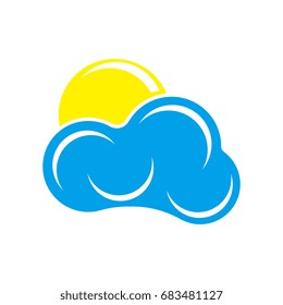 Cloudy flat vector icon
