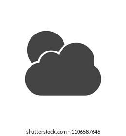 Cloudy full moon vector icon