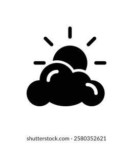 Cloudy Glyph Icon. Cloudy Icon