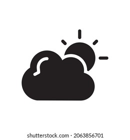 cloudy glyph icon isolated on white background
