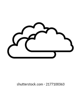 Icono nublado. Diseño de contorno negrita con ancho de trazo editable. Ilustración vectorial.