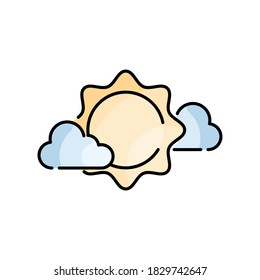 Cloudy icon design color outline style