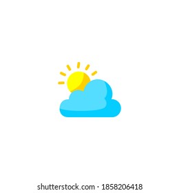 Cloudy icon. Ecology icon. Simple, flat, color.