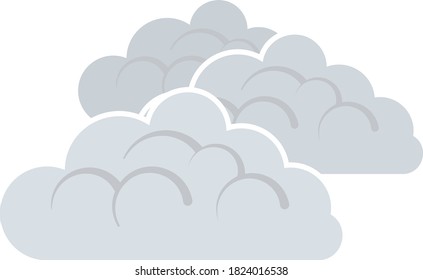 Cloudy Icon. Flat Color Design. Vector Illustration.