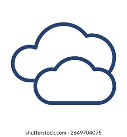 Cloudy icon flat illustration outline logo