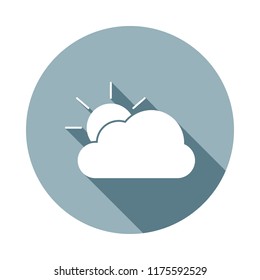 cloudy icon in Flat long shadow style. One of web collection icon can be used for UI, UX