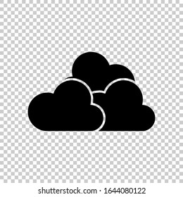cloudy icon flat vector on transparent background