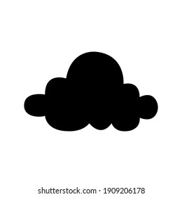 icono nublado de la plantilla de vector de diseño de estilo de glifo