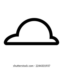 Línea de icono nublada aislada en fondo blanco. Icono delgado plano negro sobre el estilo de contorno moderno. Símbolo lineal y trazo editable. Ilustración vectorial de trazo simple y de píxel perfecto.