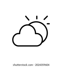cloudy icon line style vector
