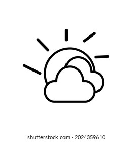 cloudy icon line style vector