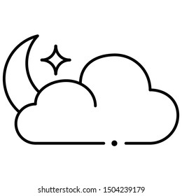Cloudy icon lineal vector illustration 