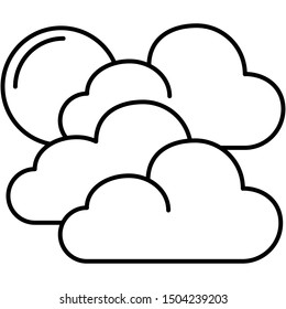 Cloudy icon lineal vector illustration 