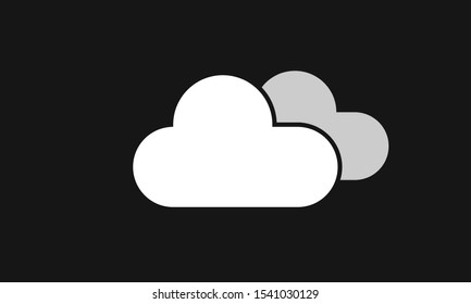 Cloudy  icon on dark grey background , weather forecast, vector illustration.