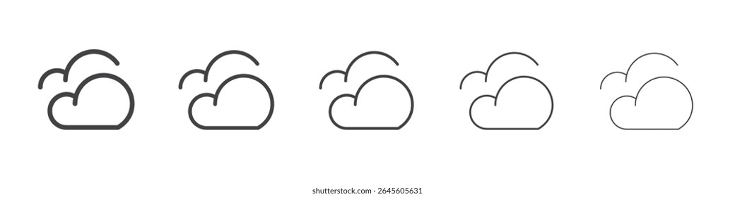 Cloudy icon outline ilustration vector symbol
